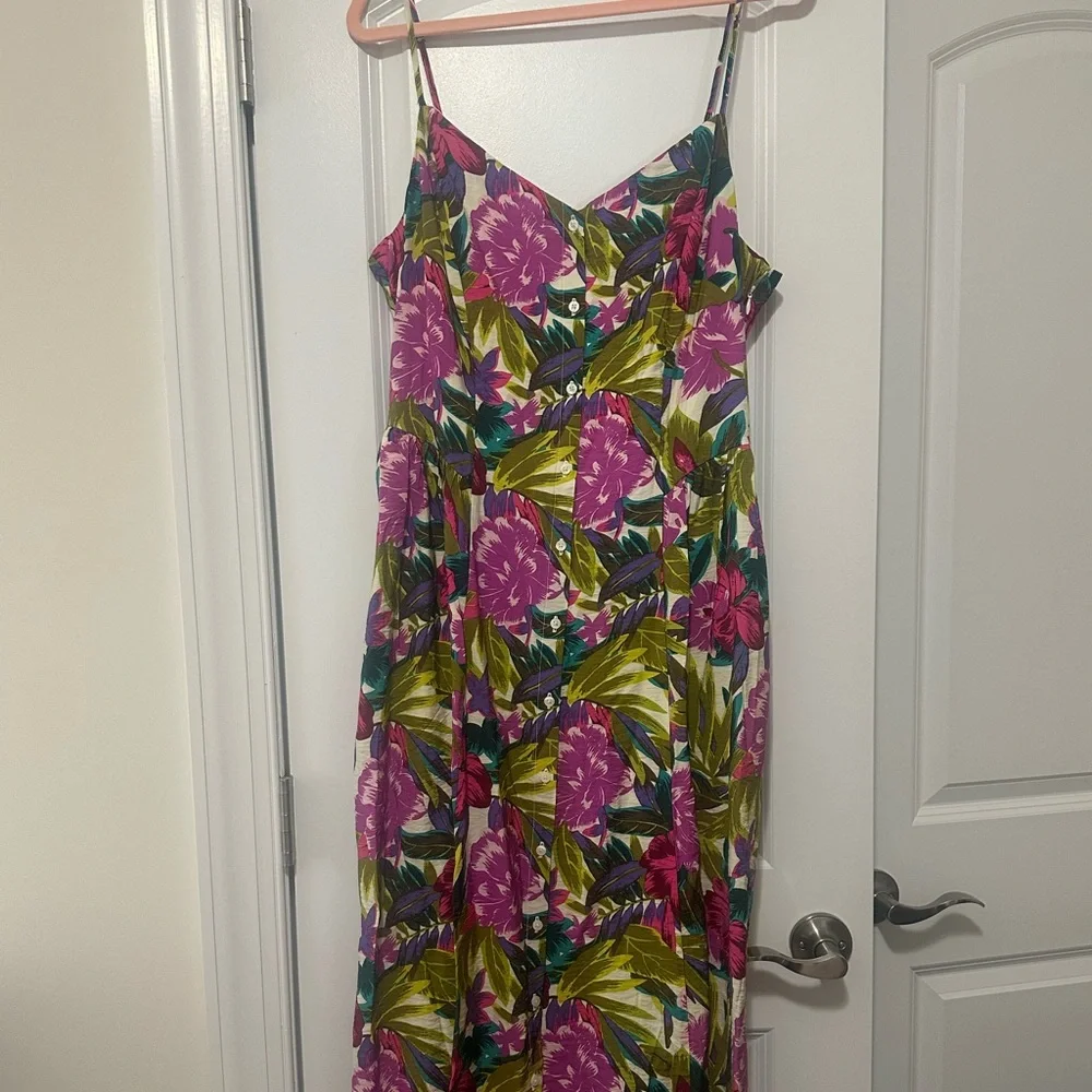 Floral Multicolor Midi Dress XL - Picture 3 of 6